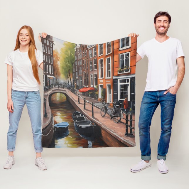 Couverture Polaire Art de la peinture à l'huile d'Amsterdam (En situation)