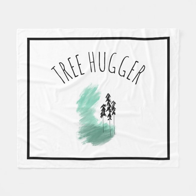 Couverture Polaire art de l'arbre vert scandinave simple moderne ment (Devant (Horizontal))