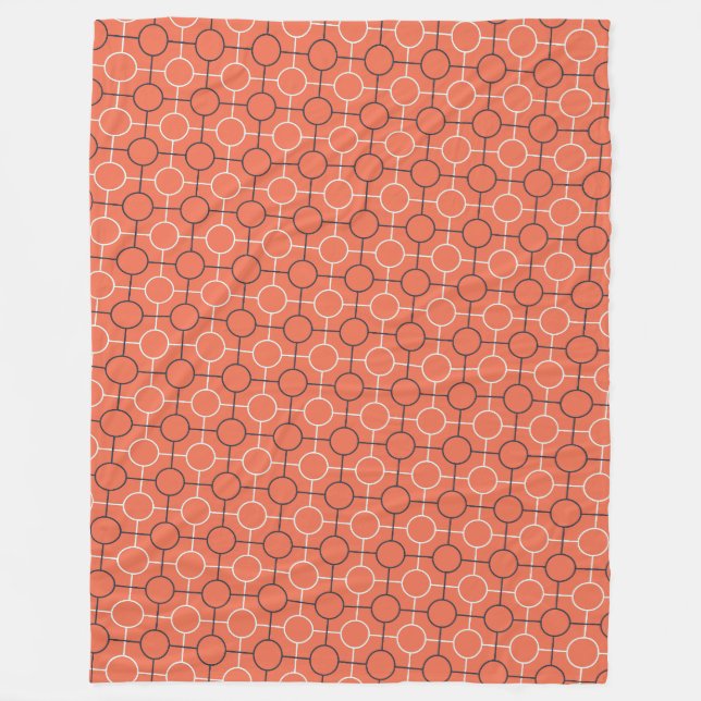 Couverture Polaire Art de motif de grille de cercles géométriques rét (Devant)