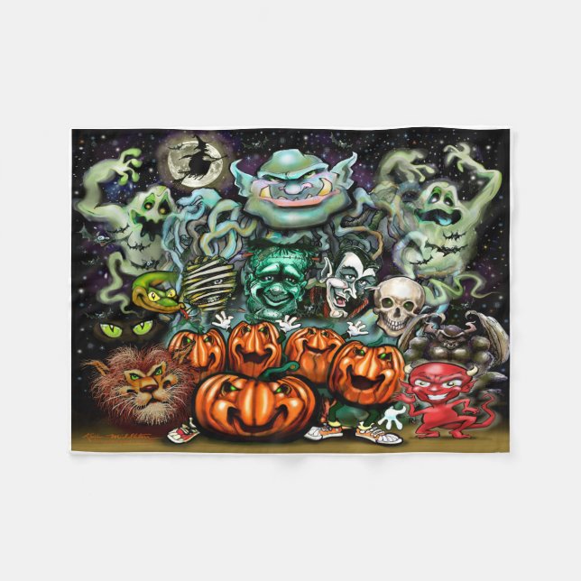 Couverture Polaire Art de plaisir d'Halloween (Devant (Horizontal))