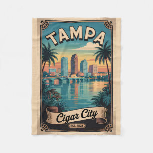 Couverture Polaire Art de poster de voyage rétro de Tampa Floride vin