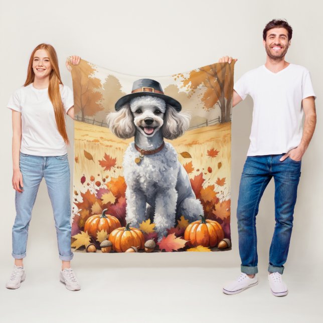 Couverture Polaire Art de remerciement de feuilles d'automne de canic (En situation)
