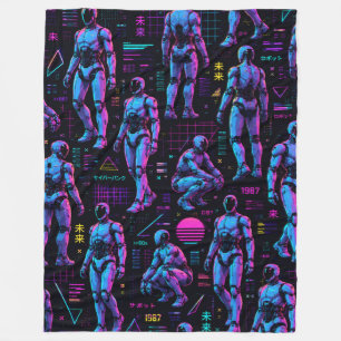 Couverture Polaire Art de robot humanoïde futuriste   Android de scie