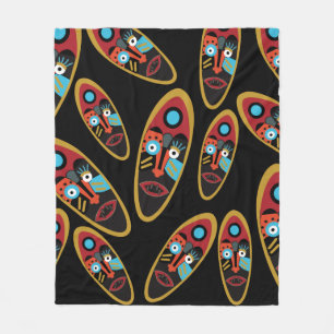 Couverture Polaire Art de tatouage de visage coloré moderne abstrait