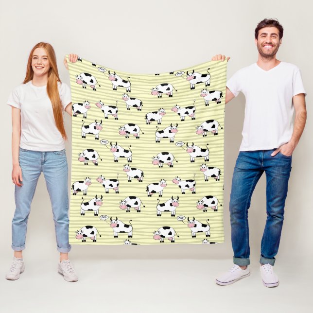 Couverture Polaire Art de vache moo drôle (En situation)