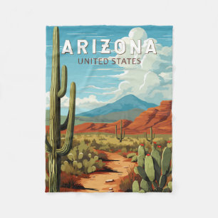 Couverture Polaire Art de voyage vintage Arizona