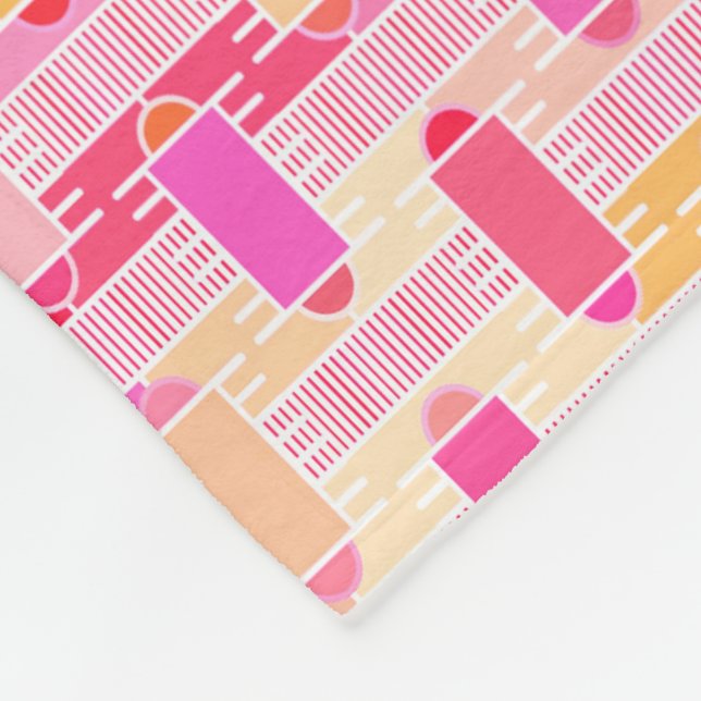 Couverture Polaire Art Déco chic industriel - rose, pêche, or (Coin)