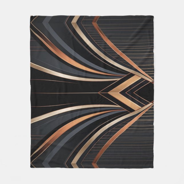 Couverture Polaire Art Deco Metallic Geometric Elegance (Devant)