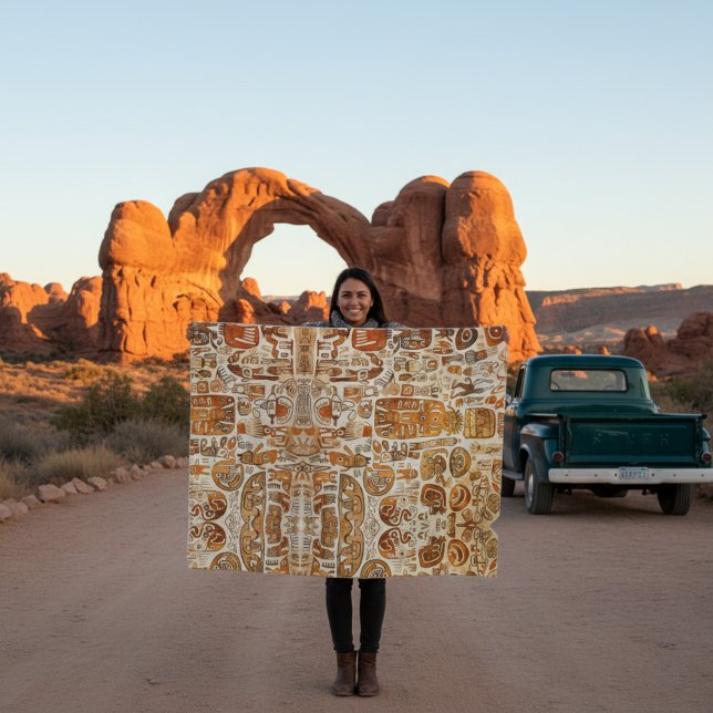 Couverture Polaire Art des pétroglyphes anciens  (Créateur téléchargé)