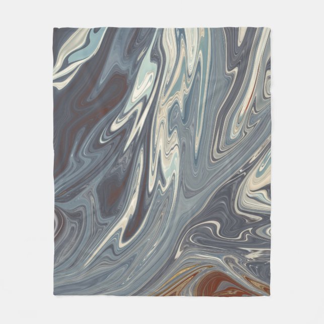 Couverture Polaire Art des vagues tombées | Meilleure peinture abstra (Devant)