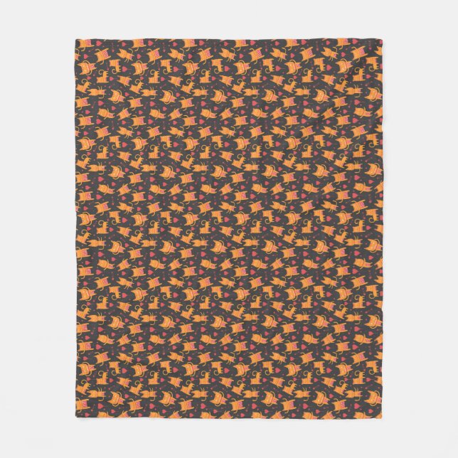Couverture Polaire Art du chat | Cute Chat Motif Enfant (Devant)