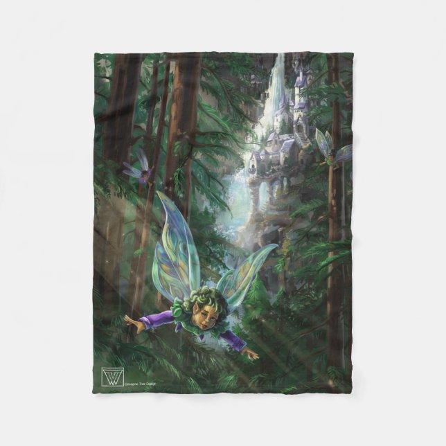 Couverture Polaire Art fantastique de fées et de châteaux (Devant)