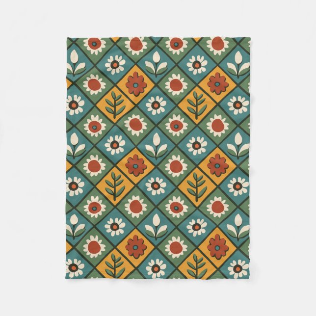Couverture Polaire Art Floral Africain (Devant)