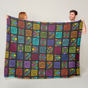 Couverture Polaire Art folklorique africain - Modèle de forme transpa