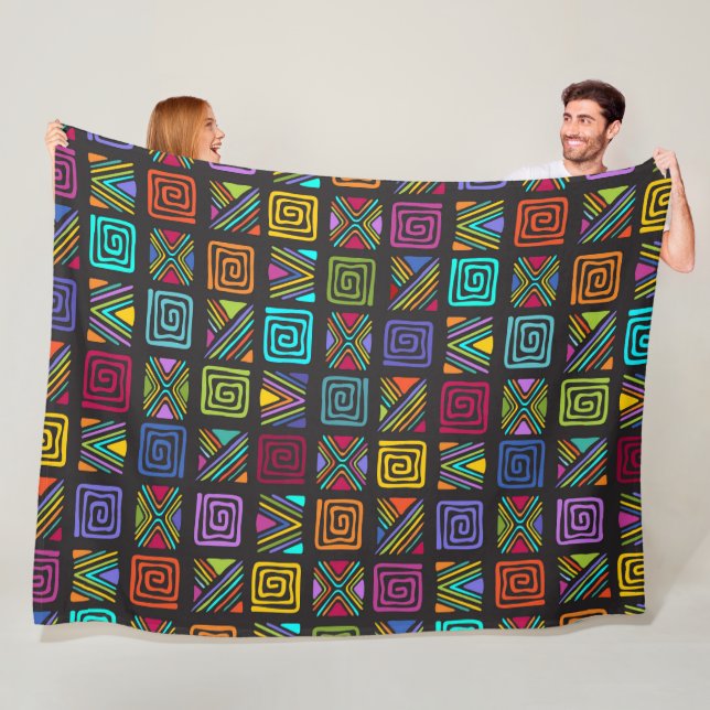 Couverture Polaire Art folklorique africain - Modèle de forme transpa (En situation)