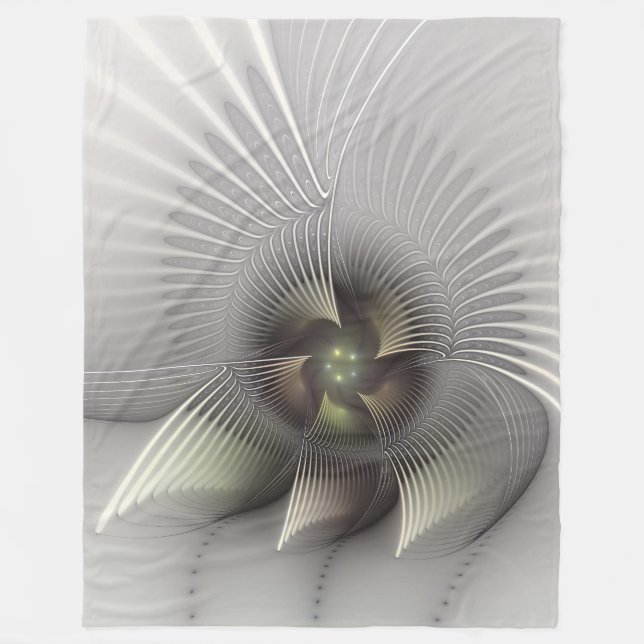 Couverture Polaire Art fractal de forme 3D abstraite moderne (Devant)