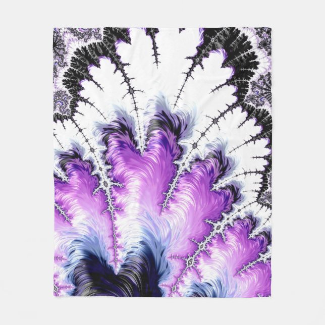 Couverture Polaire Art Fractal moderne coloré (Devant)