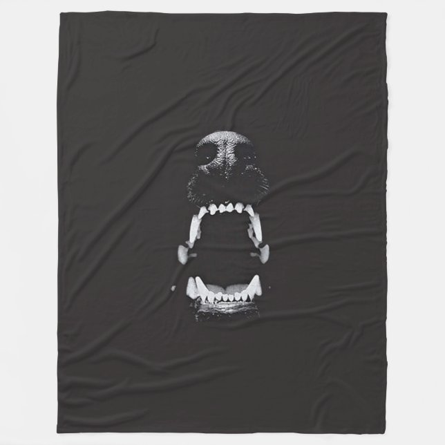 Couverture Polaire Art gothique foncé d'imaginaire de chien d'enfer (Devant)