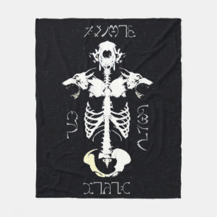 Couverture Polaire Art grunge tribal de loup-garou de crâne de Skull