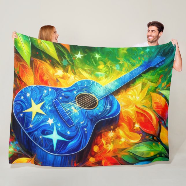 Couverture Polaire Art guitare (En situation)
