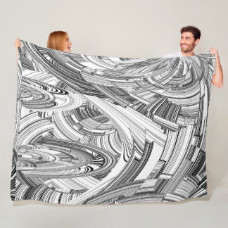 Couverture Polaire Art moderne créatif noir et blanc