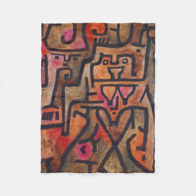 Couverture Polaire Art moderne expressionniste abstrait de forêt de K (Devant)