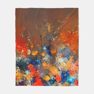 Couverture Polaire Art moderne. Oeuvre colorée contemporaine. Couleur