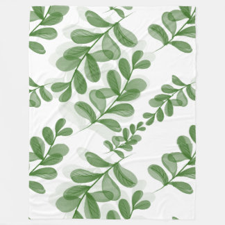 Couverture Polaire Art Motif de la branche Feuille verte