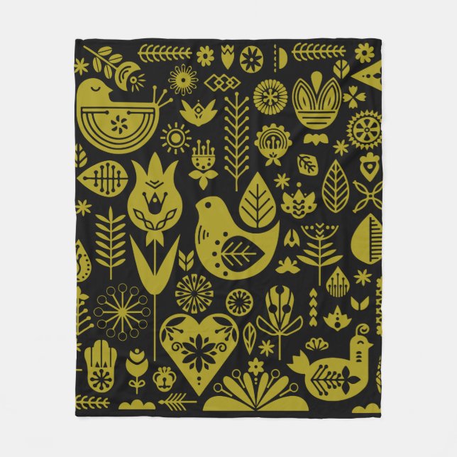 Couverture Polaire Art Motif nordique scandinave (Devant)
