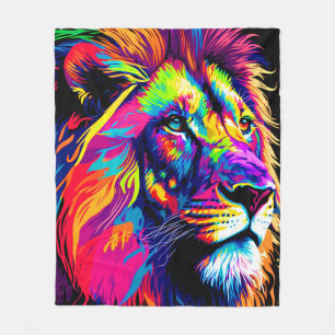Couverture Polaire Art numérique Abstrait 3d Portrait de Lion