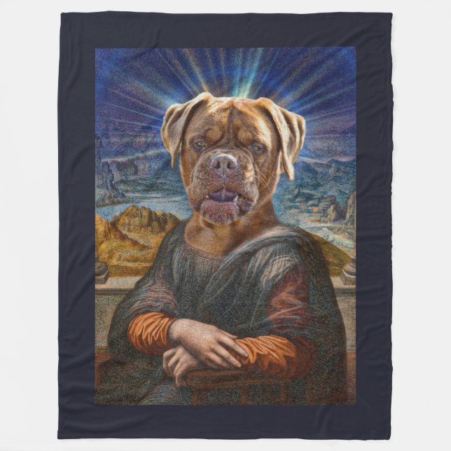 Couverture Polaire Art numérique - BULLDOG MONA LISA (Devant)