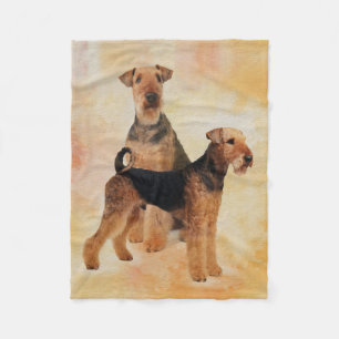 Couverture Polaire Art numérique de terriers d'Airedale