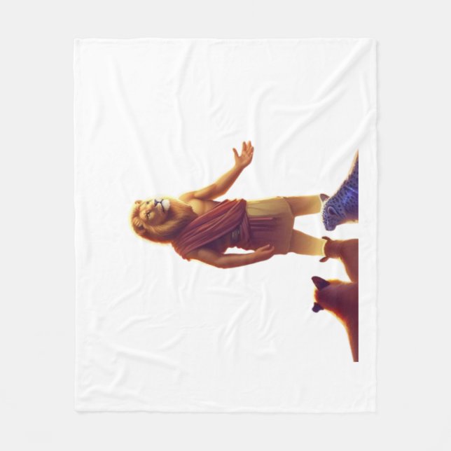 Couverture Polaire 🦁 Art numérique - King Lion. (Devant)