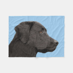 Couverture Polaire Art original de chien de peintre noir de Labrador 