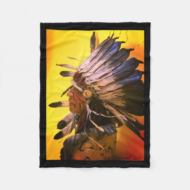 Couverture Polaire Art original Kiowa "Ciel du matin" (Devant)