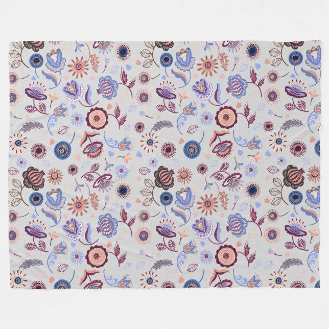 Couverture Polaire Art populaire Motif sans couture (Devant (Horizontal))