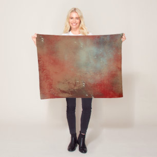 Couverture Polaire Art rouge or bleu Abstrait