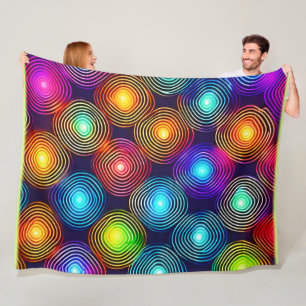 Couverture Polaire Art Spiral Abstrait Multicolore Vibrant