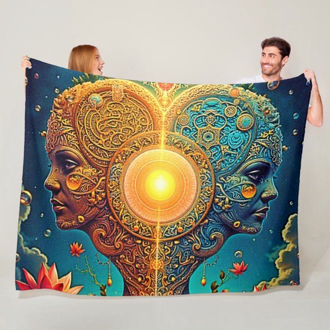 Couverture Polaire Art spirituel éveil (En situation)