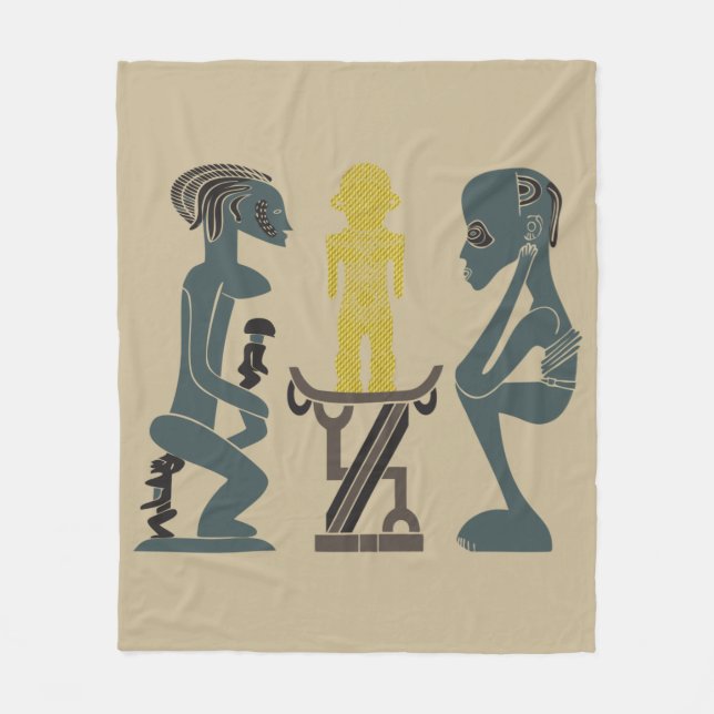 Couverture Polaire Art tribal africain abstrait (Devant)