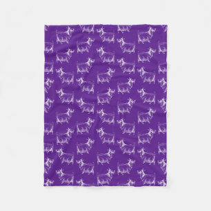 Couverture Polaire Art vintage d'animal de ferme de chèvre de