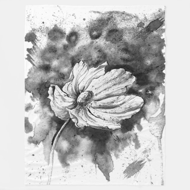 Couverture Polaire Arte de pintura con flor (Devant)