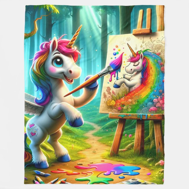 Couverture Polaire Artiste Unicorn (Devant)