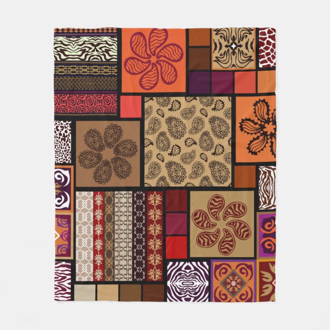Couverture Polaire Arts indiens, jeu créatif sans couture. (Devant)