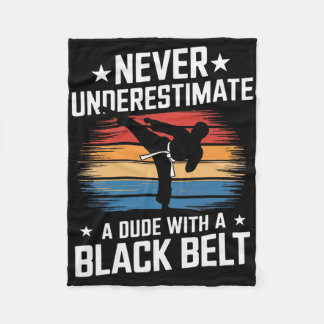 Couverture Polaire Arts martiaux Black Belt Karate Jiu Jitsu Taekwond