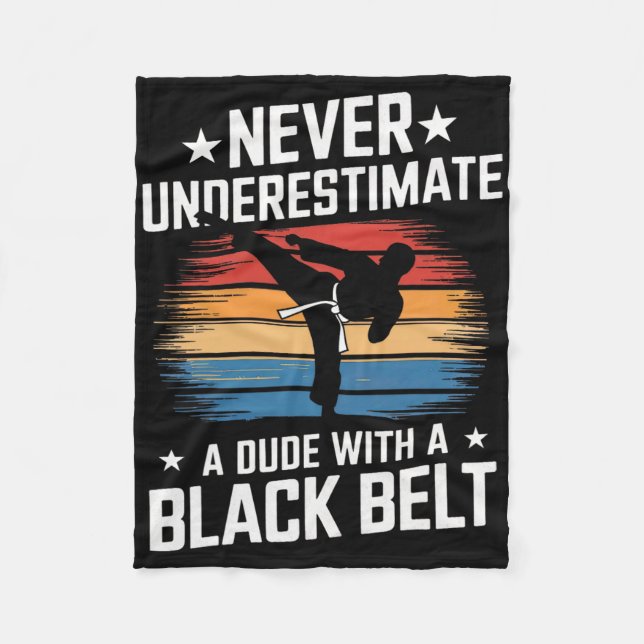 Couverture Polaire Arts martiaux Black Belt Karate Jiu Jitsu Taekwond (Devant)