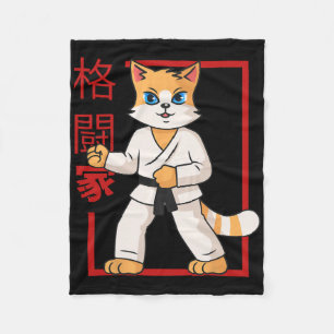 Couverture Polaire Arts martiaux Chat Kitten Kawaii Amoureux des chat