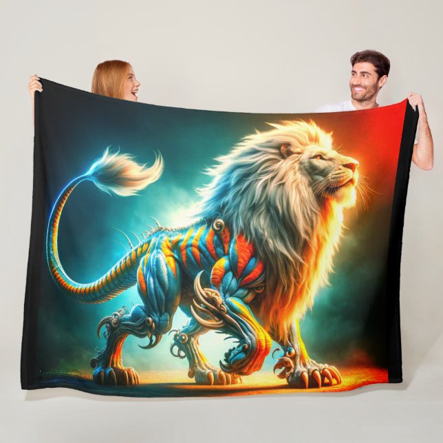Couverture Polaire Artsy Lion (En situation)