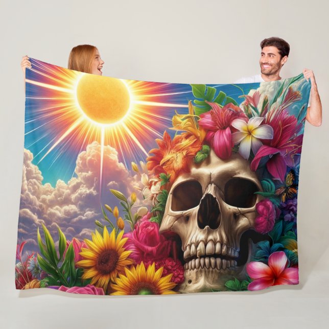 Couverture Polaire Artsy Skull (En situation)