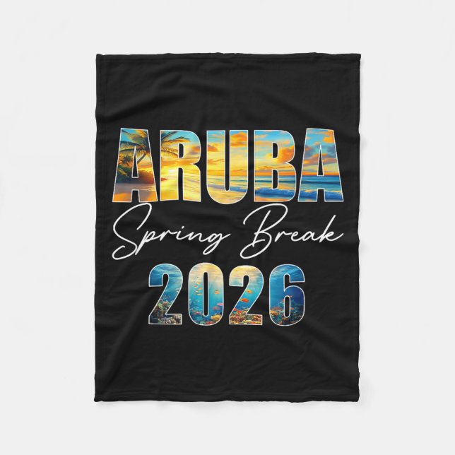 Couverture Polaire Aruba Spring Break 2026 Summer Vacation Beach  (Devant)